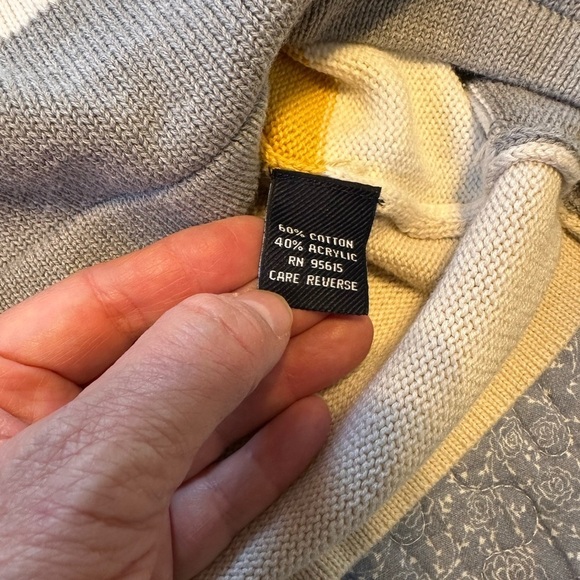 Rafella Sweater Colorblock Striped Casual Classic Chic 3/4 Sleeve Nautical Sz XL - Picture 5 of 11